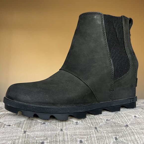 Sorel Joan Of Arctic II Hidden Wedge Heel Black Boot Women 8.5 Waterproof - Picture 1 of 16